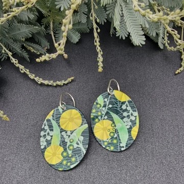 Earrings | Bush Walk | Wattle | Oval Earrings | Small